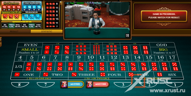 Интернет казино Риобет предлагает вам поиграть и выиграть в игру Сик Бо